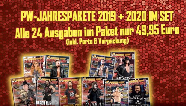 Power-Wrestling Jahrespakete 2019 + 2020 = 24 Hefte im Paket!